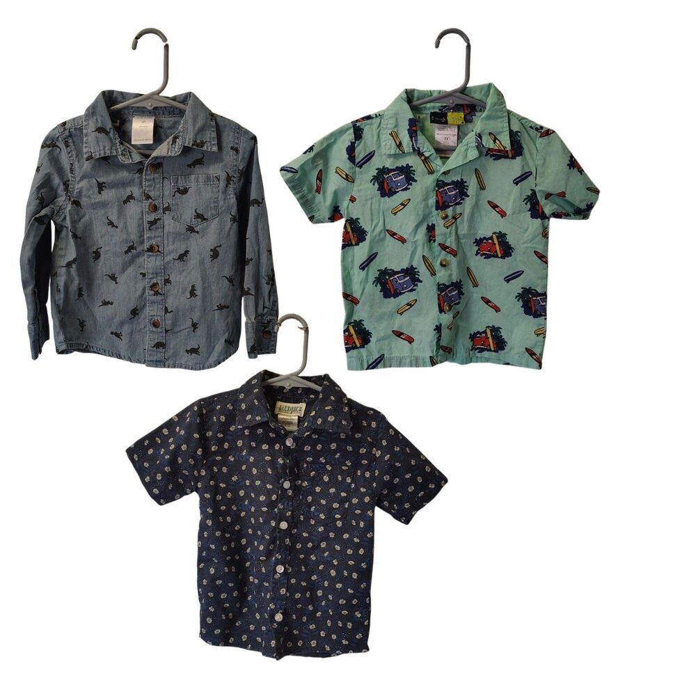 3T Boys Button Up Graphic Bundle
